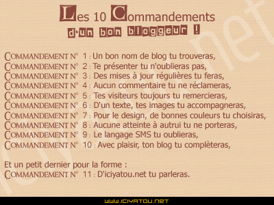voila les 10commandement